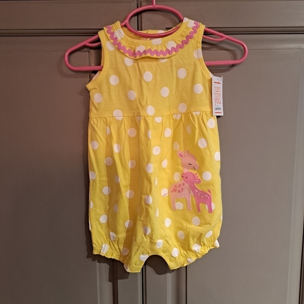 Carter's yellow romper 9 months New